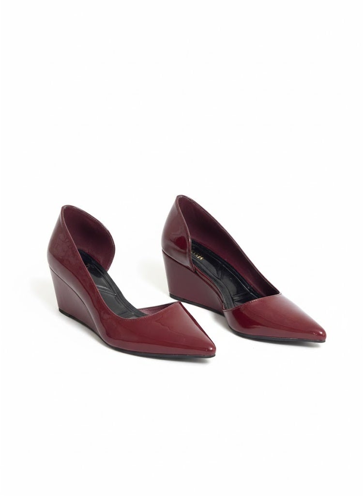 لايف ستيلاش  أحذية ويدج  جلد لامع W-320 - نبيتي - Image 2